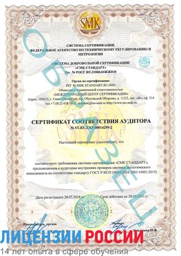 Образец сертификата соответствия аудитора Образец сертификата соответствия аудитора №ST.RU.EXP.00014299-2 Находка Сертификат ISO 14001