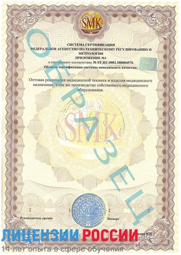 Образец сертификата соответствия (приложение) Находка Сертификат ISO 13485